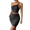 thumbnail image 4 of Franhais Women Slip Dress, Cold ShoulderTie-up Hollowed Bodycon Dress Slim Fit Summer Mini Dress, 4 of 9