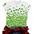 thumbnail image 5 of Saint Patricks Day Shirt Women Clover Graphic T Shirt Short Sleeve Cotton T Shirts Round Neck Casual Women's Blouses Summer Basic Tees, 5 of 6