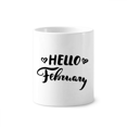thumbnail image 1 of Hola febrero cita handwrite Cepillo de dientes titular de la pluma Mug de ceramica blanca taza 350ml, 1 of 2
