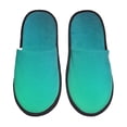 thumbnail image 1 of Fotbe Green Turquoise Teal Pantuflas Peludas para Mujer con Estampado, Zapatillas de Peluche, Zapatos de Invierno para Casa, Uso Interior y Exterior-Medium, 1 of 8