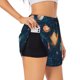 thumbnail image 1 of Balery Solar System And Planets Pantalones cortos deportivos para mujer con forro y dos bolsillos, elásticos, para entrenamiento, gimnasio, yoga-Small, 1 of 7