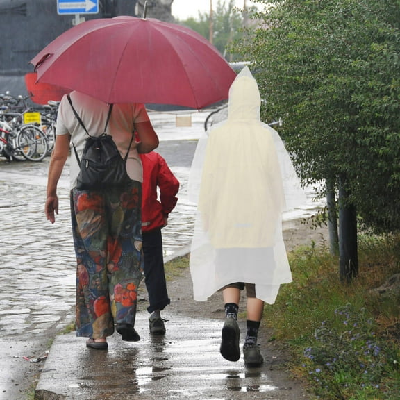 ROSENICE Heavy Duty Rain Poncho White EVA 1Set Moisture Resistance Portable Outdoor Accessory