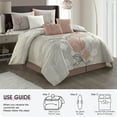 thumbnail image 6 of Lanco Anemone Floral 7 Piece Comforter Set Blush, Bed Size California King, Fill Polyester, 6 of 7