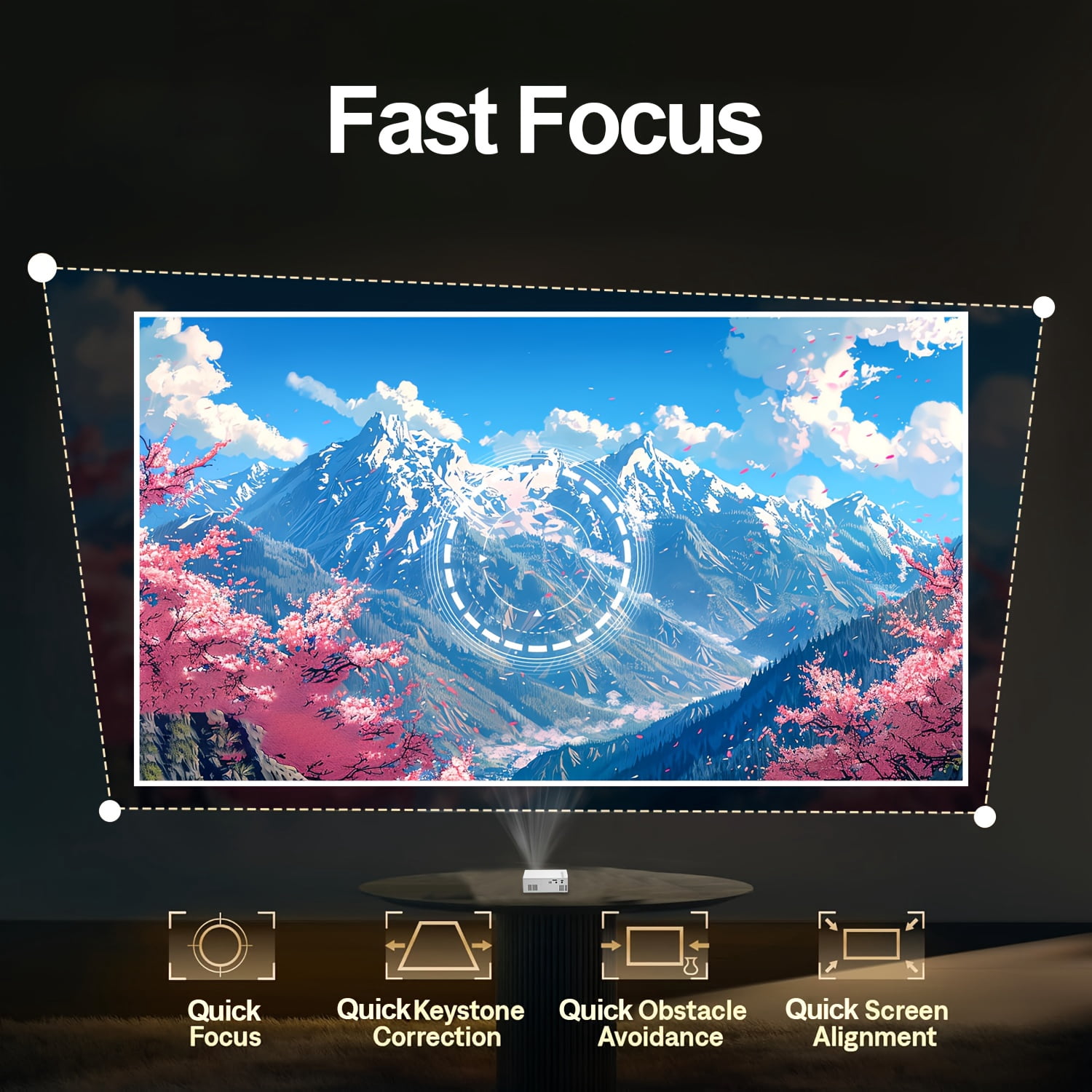 Compact Mini Projector, Offers Full HD 1080P - Works with IOS, , Windows, And More - Includes Remote CONTROL, Ideal for Smartphones, PS4, And USB Devices