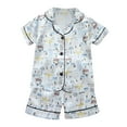 thumbnail image 1 of Tenues de Nuit à Manches Courtes pour Tout-Petites Filles, Printemps, Imprimé de Dessins Animés, Pyjamas, Vêtements, 1 of 4