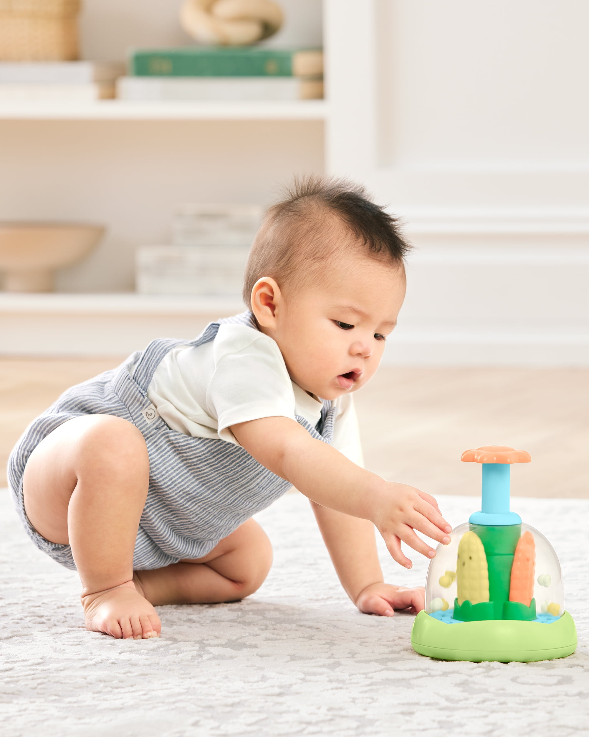 Skip Hop Farmstand Push & Spin Baby Toy, Corn