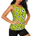 thumbnail image 2 of Womens Workout Tank Tops, soccer football star lightgreen Racerback Tank Tops Quick Dry Vest Sleeveless Athletic Yoga Gym, 2 of 7