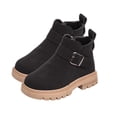 thumbnail image 2 of BRGZLK Girls Snow Boots Winter Fashion Cute Low Heel Anti-Slip Warm Short Booties Outdoor Hiking Walking Shoes for Little Kids/Big Kids Black 12.5 Little Kids, 2 of 7