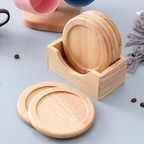 FRCOLOR Shape Solid Wood Pots and Coasters Beech Coasters 9.00X9.00X0.80CM Khaki