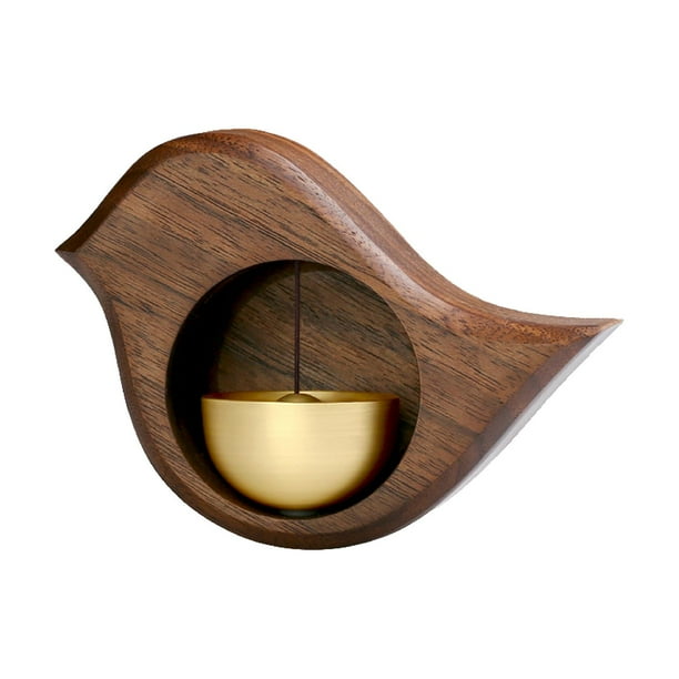 Timbre de madera para puerta, decoración colgante, timbre de madera para comerciantes Marrón oscuro