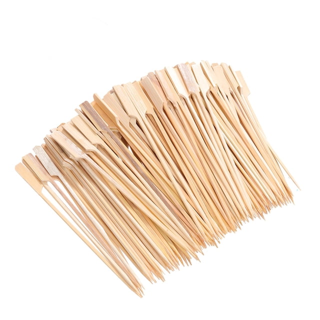 MasteelfCA 200Pcs Bamboo Paddle Pick Skewers Roasting Sticks for Fruit BBQ Use