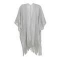 thumbnail image 5 of HJYCHN Elegant Women's Filigree Fringe Cape Shawl with Decorative Sheer Lightweight Scarf Wrap for Stylish Comfort Silver One Size, 5 of 5