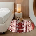 thumbnail image 2 of Red Boho Round Area Rug 4Ft Washable Circle Rugs for Bedroom Dining Room, Southwestern Aztec Palm Tree Animals Patterned Non-Slip Carpet Floor Mats Indoor Outdoor Carpet Runner Aesthetic Home Decor, 2 of 8