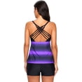 thumbnail image 5 of Haut Tankini à Dos Croisé Imprimé Color Block avec Short de Bain (M-TTTG), 5 of 5