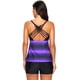 thumbnail image 5 of Top tankini con estampado de bloque de color cruzado en la espalda para mujer con traje de baño Boyshorts (M-XXXL) Xemadio WRMH-1207-4, 5 of 5