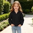 thumbnail image 4 of Zorckvet Girls' Fleece V-Neck Sweatshirts and Hoodies for Little Kids, 4 of 7