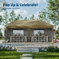 thumbnail image 4 of 10x20 Pop Up Canopy Tent with 4 Sidewalls,Heavy Duty Outdoor Canopy with 3 Adjustable Height, Commercial Street Vendors Party Tents, Brown, 4 of 7