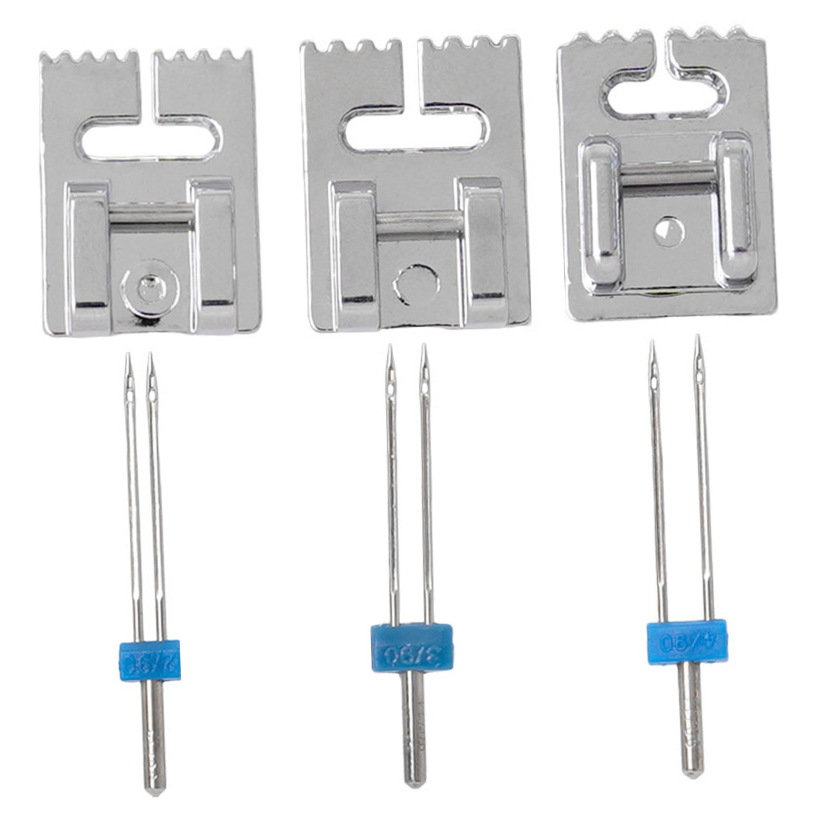 OUNONA 1Set Universal Sewing Machine Presser Foot with Double Needle for Smooth Fabric Control and Durable Stitching