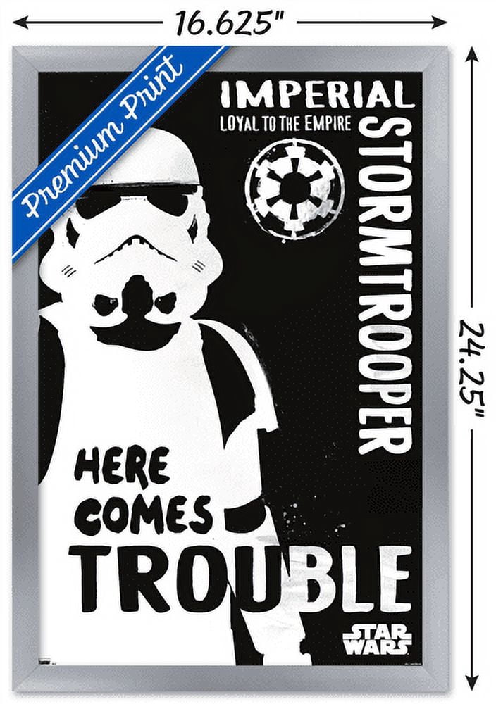 Star Wars: Saga - Stormtrooper Trouble Wall Poster, 14.725" x 22.375", Framed