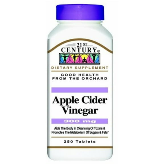 21st Century Apple Cider Vinegar, 300mg, 250 ea (Pack of 4)