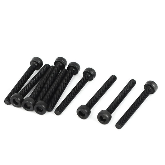 Uxcell M3 x 25mm Threaded 0.5mm Pitch Hex Socket Key Cap Head Screws (10- Pack)
