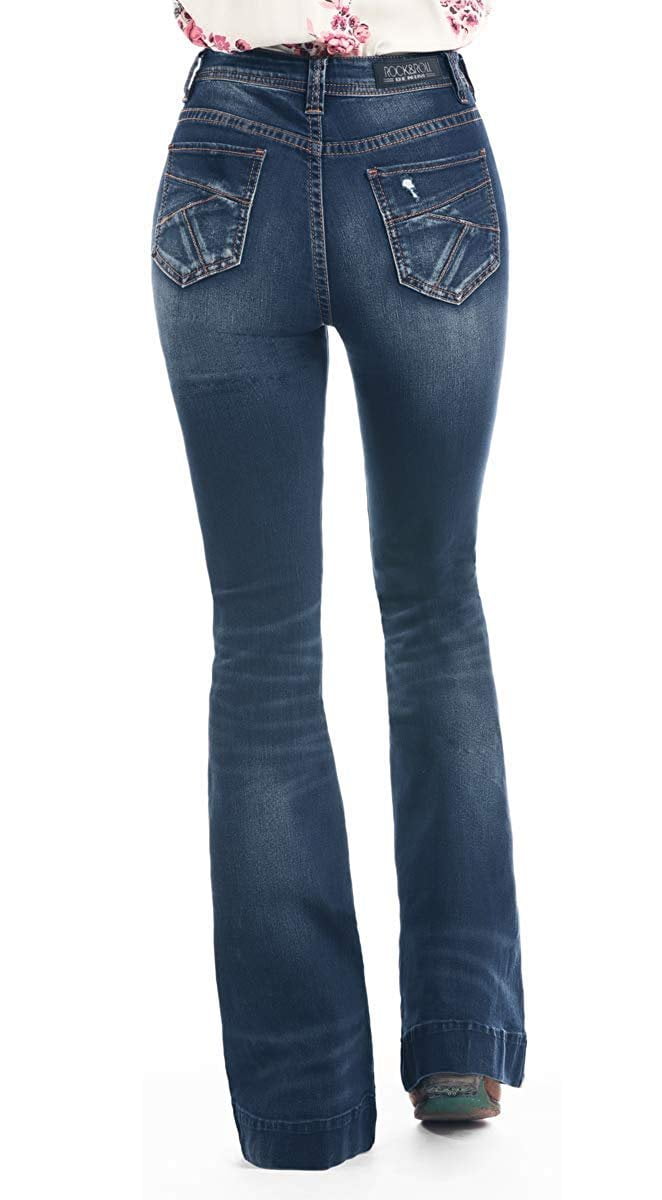 W8h1019 Rock /& Roll Cowgirl Womens and Basic Pocket Extra Stretch Denim Trousers