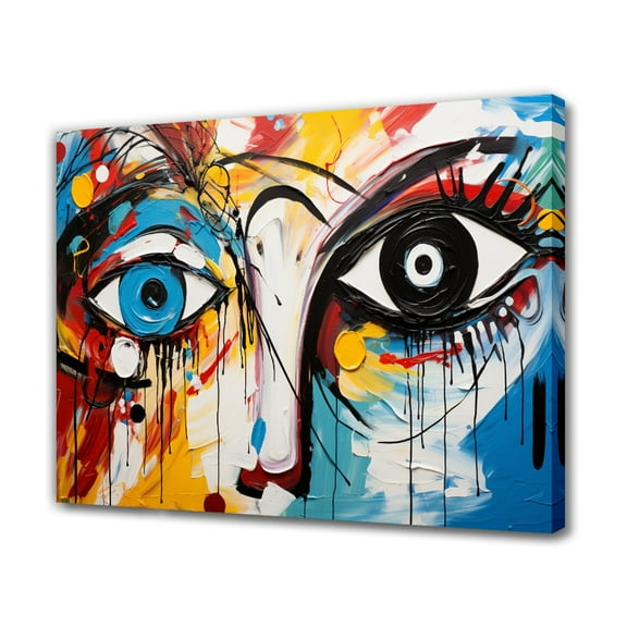 Abstract Artwork Showcases Two Large Eyes Poster Decorative Painting Canvas Wall Art Living Room Posters Bedroom Painting,Frame-style,16x24inch(40x60cm)