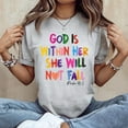 thumbnail image 3 of Christian Shirts for Women Jesus God is Within Her Faith Inspirational Bible Verse Religious Graphic Tee Tops, Women's Graphic Tee 100% Cotton by TBun, Full Sizes S-5XL, 3 of 5