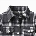 thumbnail image 5 of YIWULA Toddler Long Sleeve Plaid Jacket Baby Boys Girls Button Down Flannel Thick Shirt Fall Winter Coat for Kid(10-11 Years,Black), 5 of 5