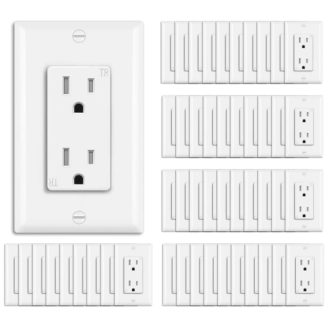 Receptáculo para decoración BESTTEN, 15 A/125 V/1875 W, blanco x50