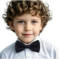 thumbnail image 4 of Xfvqtps Boys Bow Tie Solid Color Bowties Adjustable Neckties for Uniform School Party Black, 4 of 7