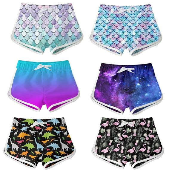 Esaierr Girls Shorts Summer Kids Athletic Shorts Quick Shorts Shorts Summer Beach Sports with Drawstring Pocket for Baby Kids 7-12Y