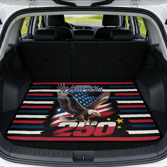 XYZCANDO Anniversary of United States Car Trunk Mat 29" x 39", Waterproof Cargo Liner, Non-Slip Backing Durable Rear Cargo Protector for SUVs, Sedans & Trucks