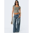 thumbnail image 6 of Women'S Wide Leg Boyfriend Denim Pants - Low Rise Baggy Casual Loose Jeans - Y2K E-Girl Style Dark Blue M, 6 of 7