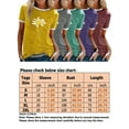 thumbnail image 2 of Women Summer Round Neck Blouses Loose Baggy Tops Daisy Flower Print Short Sleeve Basic Tee T Shirts, 2 of 2