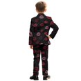 thumbnail image 5 of Whosucclay One Button Boys Suit for Ring Bearer Prom, Polyester Elastic Waist Single Button Boys Suit Set, Red Lip Print, 5 of 10