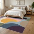 thumbnail image 3 of ODIKA 6'x9' Washable Area Rug Multicolor Abstract Geometric Artistic Design Contemporary Style with Bold Overlapping for Dining Room, Under Table, Office Décor, Non-Slip Chair-Friendly, 3 of 7