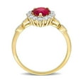 thumbnail image 4 of 2.38 Carat (ctw) Lab-Created Ruby Pear Engagement Ring with White Topaz in 10K Yellow Gold, 4 of 5