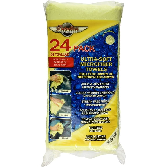 Detailer's Preference Microfiber DeLuxe 16X16in 325 GSM Cleaning Towels 24-Pack