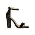 thumbnail image 2 of Women Open Toe Glitter Encrusted Chunky Heel Sandal 18272, 2 of 8