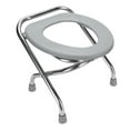 thumbnail image 2 of Folding Commode Chair for Adults, Stainless Steel Non Slip Commode Toilet , Ergonomic Design with Safety Base, for Travel, PE Plastic + Stainless Steel, 2 of 7
