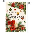 thumbnail image 7 of Sm:)e Poinsettia Candle Christmas Garden Flag 12 x 18 Inch, Double-Sided Printing, Outdoor Welcome Decor for Yards, 7 of 7