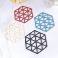thumbnail image 2 of 4pcs Coasters Placemat Polygon Coasters Heat Insulation Cup Mat Silicone Heat Insulation Pad (Triangle), 2 of 8