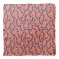 thumbnail image 4 of Bimba Orange Laurel Leaves Pure Silk Printed Scarf Dupatta Head Neck Wrap Bandanas For Women 40 x 40 Inches, 4 of 6