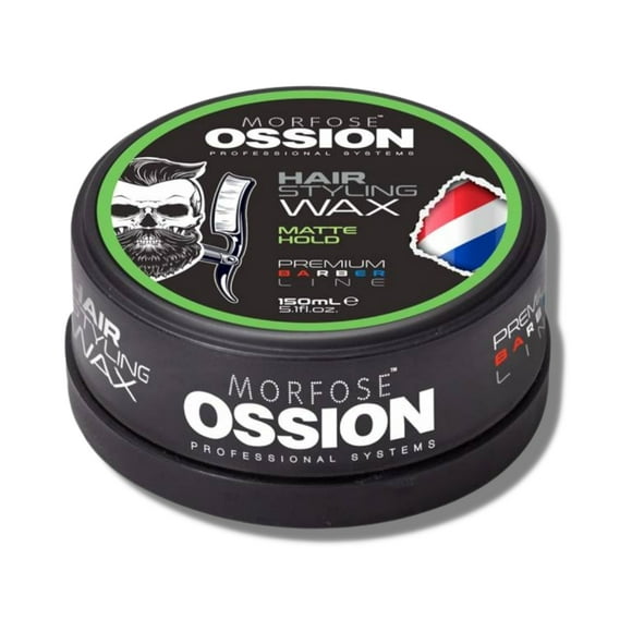 Morfose Barber Wax (5.30 onzas (paquete de 1) cera para peinar el cabello premium de fijación extra para hombres Brillo natural Fácil aplicación Ideal para varios estilos Fragancia agradable