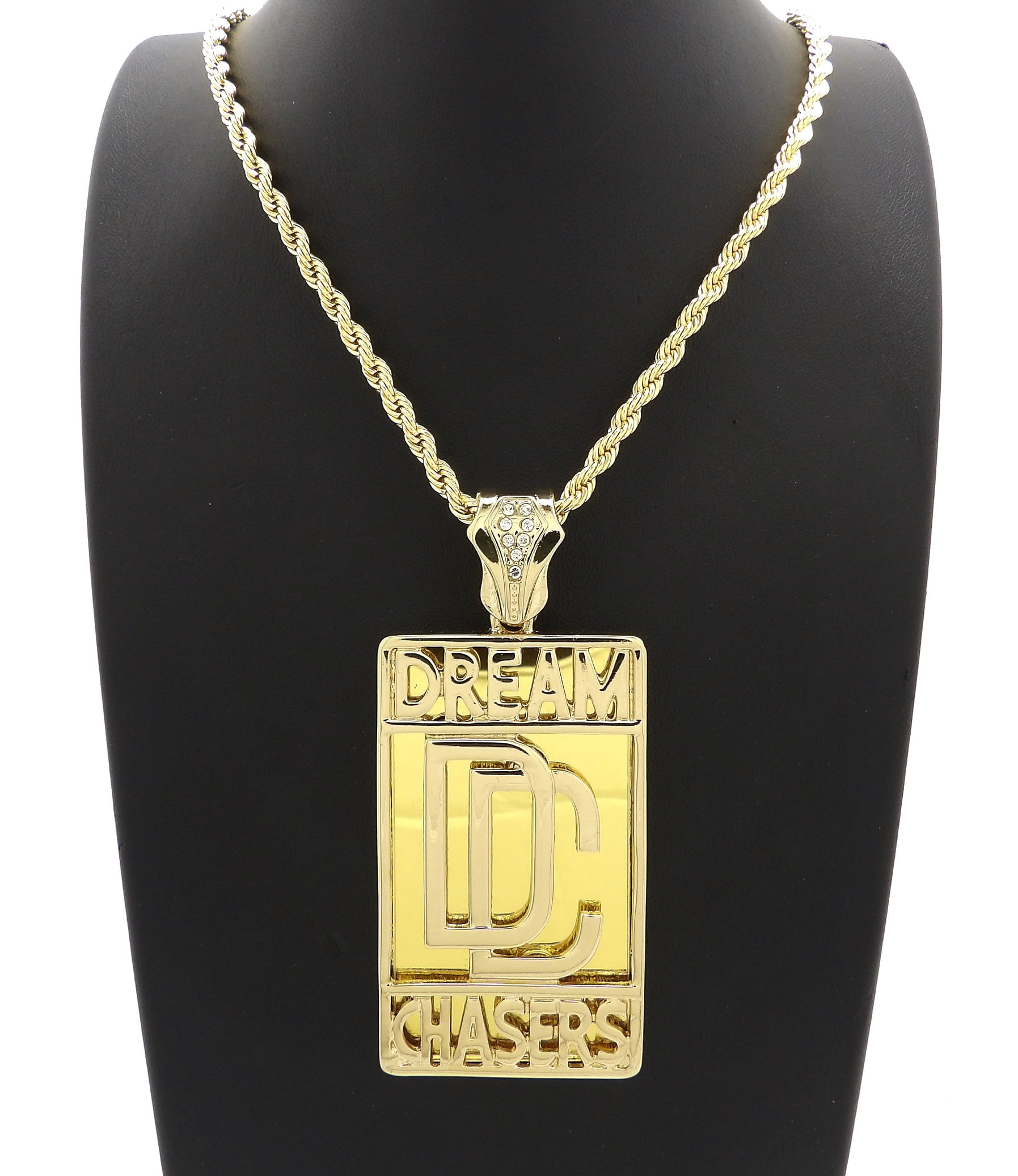 Wg Jewelry Hip Hop Fashion Iced Out 14k Gold Tone Dc Dream Chaser Wg Jewelry Hip Hop Fashion Iced Out 14k Gold Tone Dc Dream Chaser Pendant W 24 Rope Chain Com