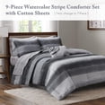 thumbnail image 4 of Madison Park Queen Size 9 Piece Comforter Set with Cotton Bed Sheets Black,Bed in a Bag,All Season Bed Set,Cozy and Lightweight, 4 of 8