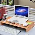 thumbnail image 3 of Gymax Bamboo Monitor Stand Riser Storage Organizer Laptop Desktop, 3 of 10
