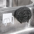 thumbnail image 4 of OUSITAID 3Pcs Sponges Holder Punch Free Good Load Capacity Stainless Steel Sponges Drain Drying Rack, 4 of 8