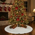 thumbnail image 3 of Northlight 48-Inch White Sheer Organza With Faux Fur Trim Christmas Tree Skirt, 3 of 4